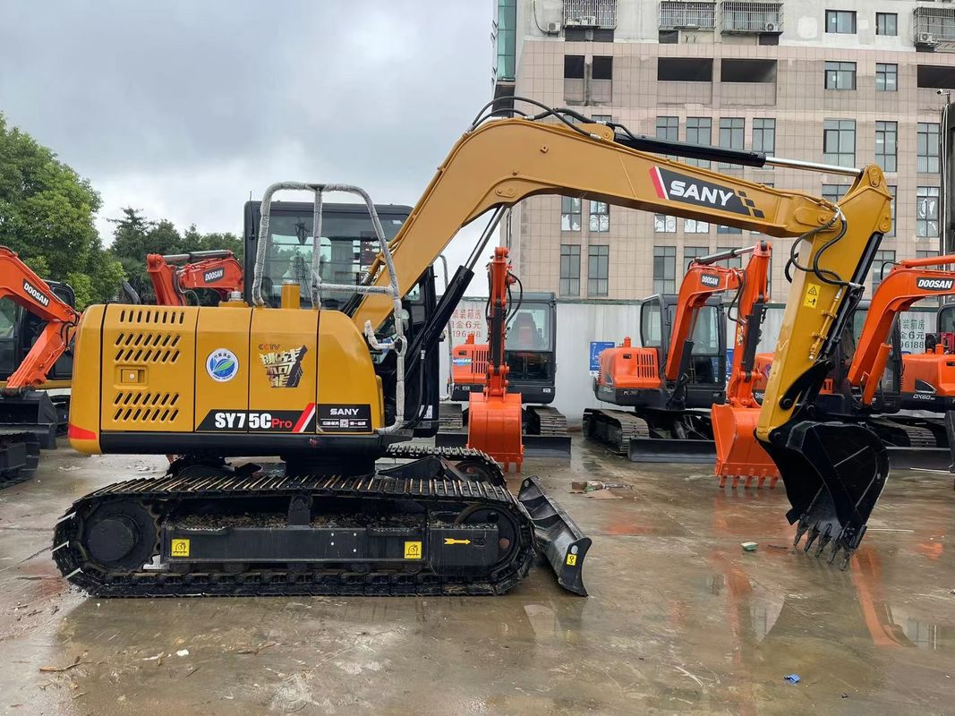 2022 Kullanılmış Sany SY75C Ekskavatörü Sany Crawler 7.5 Ton Mini Ekskavatörü