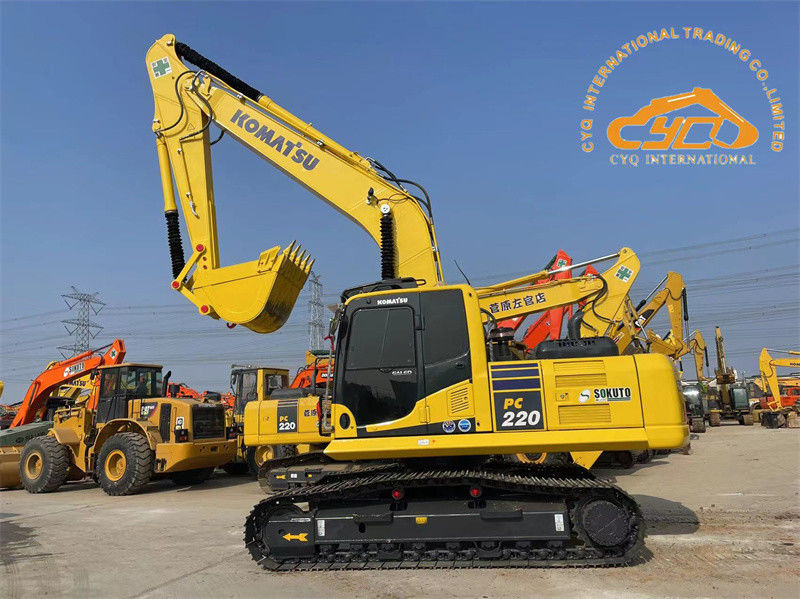 Mükemmel durum kullanılmış Japonya kazık makinesi Komatsu PC220-8 Crawler kazık makinesi PC200 PC220