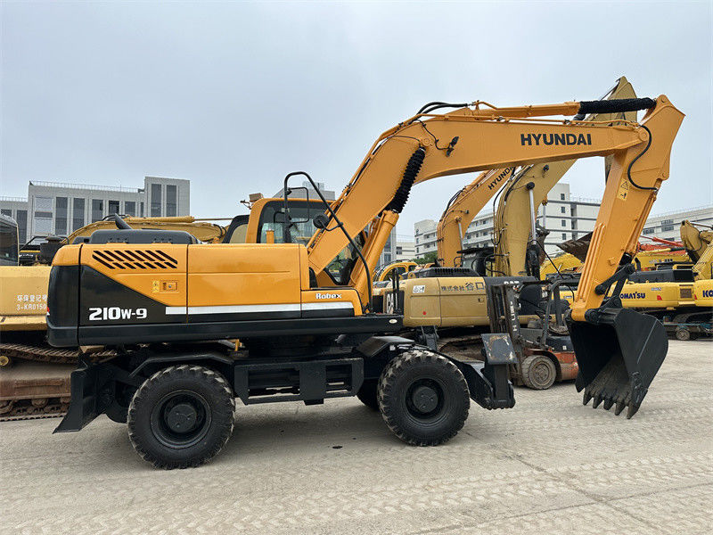 Yenilenmiş Kullanılmış Hyundai R210W-9 Tekerlekli Ekskavator Kullanılmış Hyundai 21 Ton 210 Tekerlekli Ekskavator