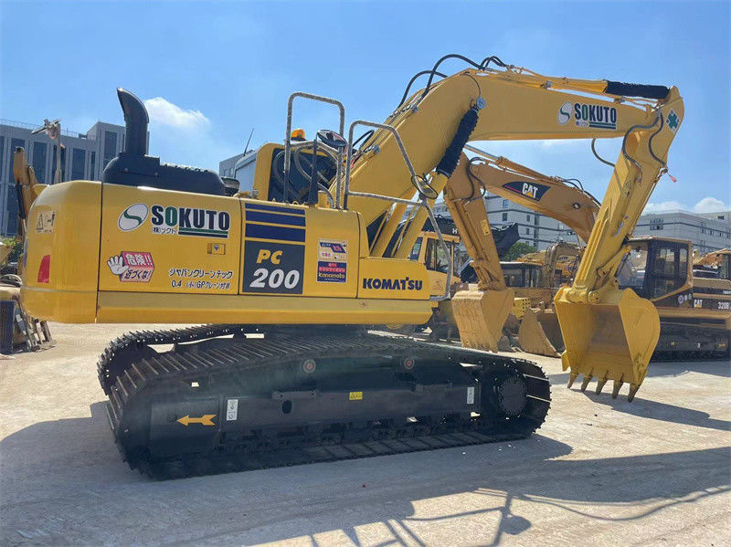 Ucuz kullanılmış Japonya kazık makinesi Komatsu PC200-8 800 mm'lik raylı sürünen kazık makinesi