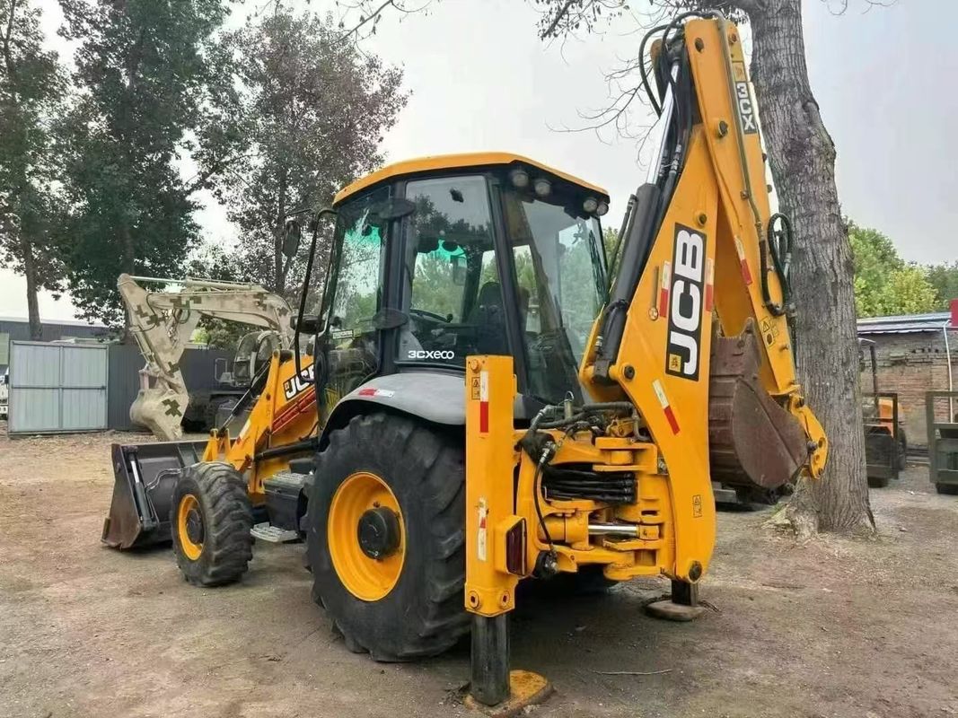 Kullanılmış JCB 3CX Backhoe Loader ile bölünmüş kova uzatma kolu JCB 3CX backhoe ekskavatörü