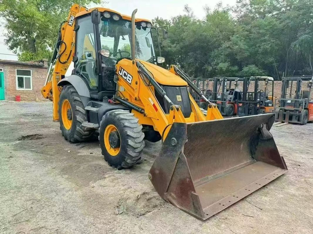 Kullanılmış JCB 3CX Backhoe Loader ile bölünmüş kova uzatma kolu JCB 3CX backhoe ekskavatörü