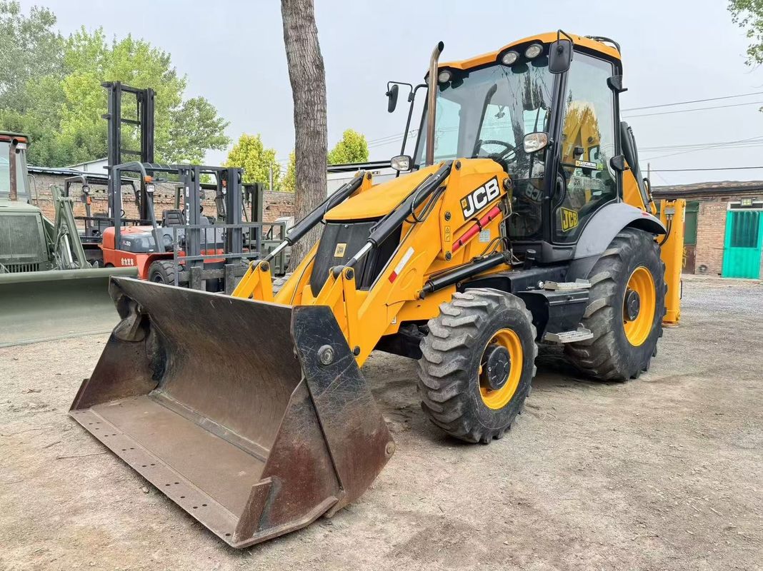 Kullanılmış JCB 3CX Backhoe Loader ile bölünmüş kova uzatma kolu JCB 3CX backhoe ekskavatörü